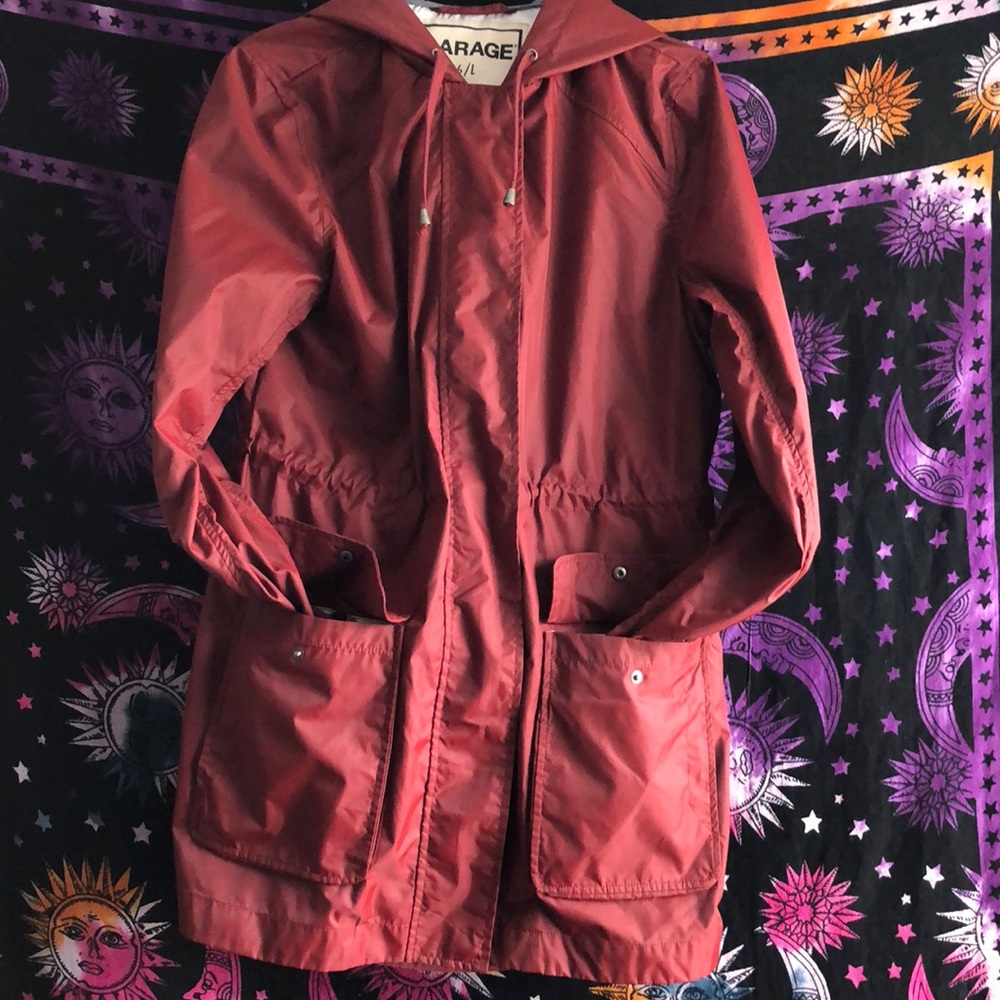 Red rain jacket